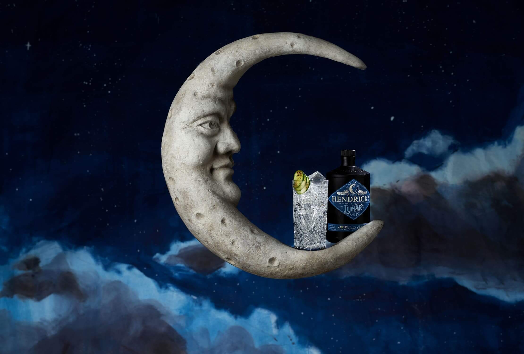 Hendrick’s Lunar Gin sat on a moon